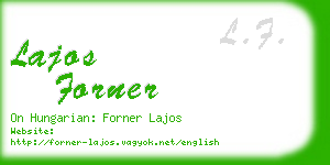 lajos forner business card